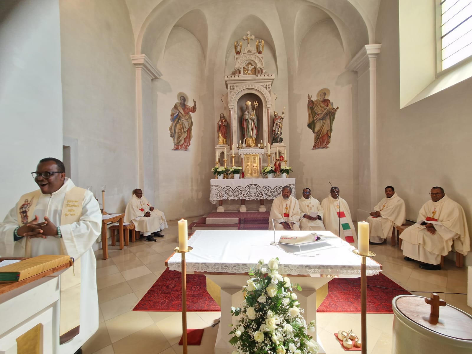 Priests at the altar during the Easter Tuesday meeting at Fr. Basil Obiekei's parish
